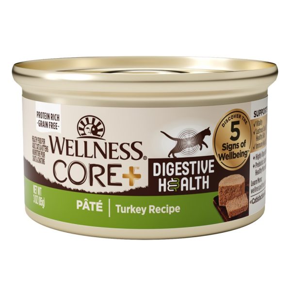 20% OFF: Wellness Core+ Digestive Health Pate Turkey Pate Grain-Free Canned Cat Food 85g For Sale