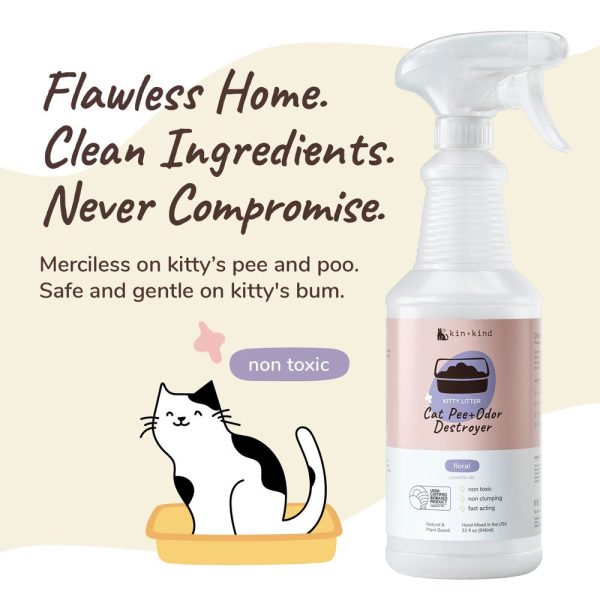 $2 OFF: Kin+Kind Cat Pee+Odor Destroyer 32oz (Kitty Litter) - Floral Lavender Online now