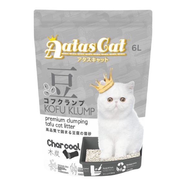 6 FOR $42: Aatas Cat Kofu Klump Tofu Cat Litter (Charcoal) 6L Online Sale