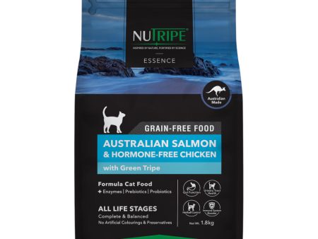 15% OFF + FREE TREATS : Nutripe Essence Australian Salmon & Chicken with Green Tripe Grain-Free Dry Cat Food For Discount