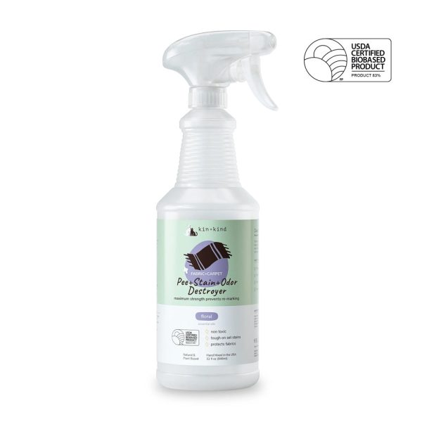 $2 OFF: Kin+Kind Pee+Stain+Odor Destroyer 32oz (Fabric+Carpet)- Floral Lavender Sale