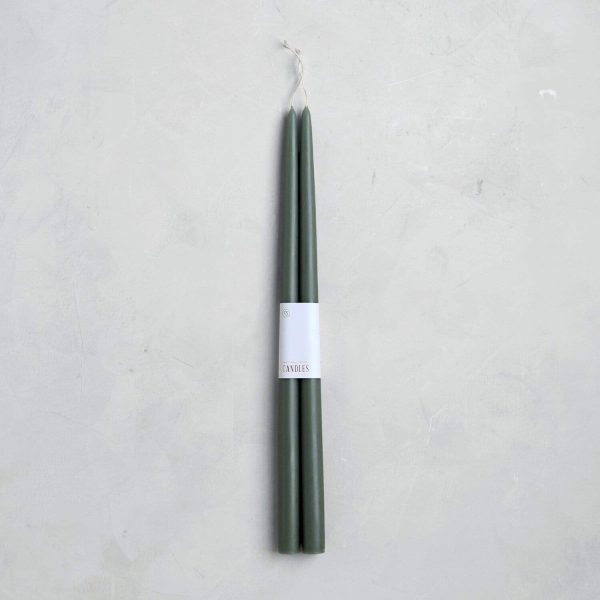 18  Dipped Taper Candle in Moss Sale