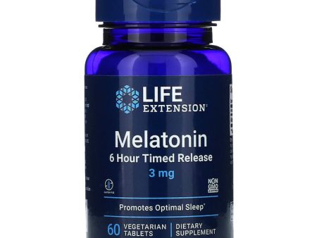 Life Extension, Melatonin, 6 Hour Timed Release, 3 mg, 60 Vegetarian Tablets Cheap