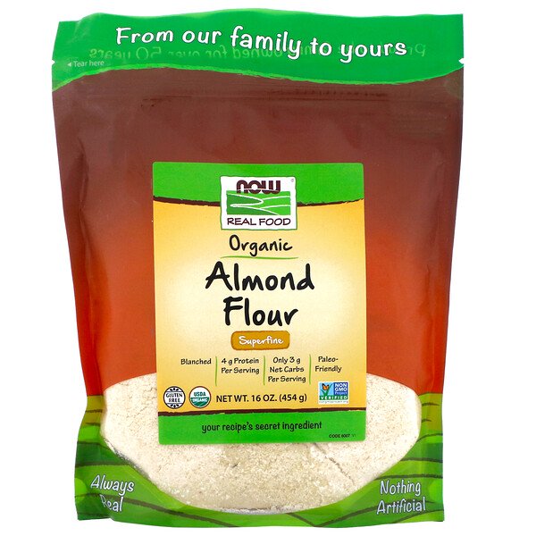 Now Foods Real Food Organic Almond Flour Superfine 16 oz (454 g) For Cheap