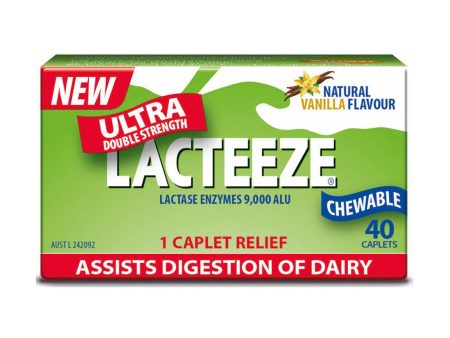 Lacteeze ultra Double Strength Chewable 40 Capsules Fashion