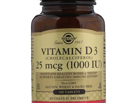 Solgar Vitamin D3 25mcg (1000 IU) 180 Tablets Fashion