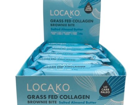 Locako Grass Fed Collagen Brownie Bite Salted Almond Butter 38g x 14 Pack Online Hot Sale