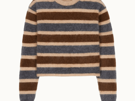 Grizzly Stripe Crew in Cashmere Hot on Sale