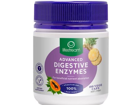 LifeStream Advanced Digestive Enzymes 180 Veggie Capsules Supply