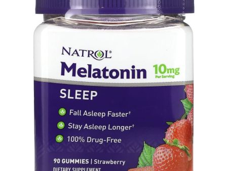 Natrol Gummies Melatonin Strawberry 10mg 90 Count Fashion