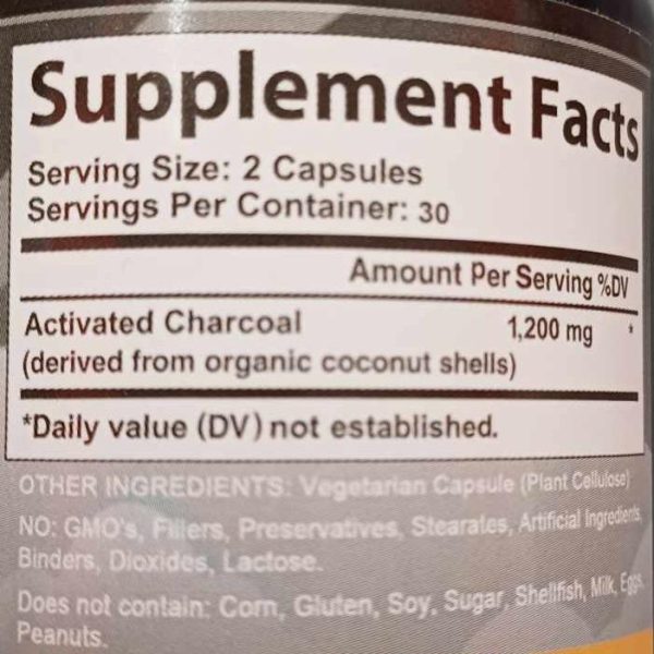 Activated Charcoal (60 Capsules) Sale