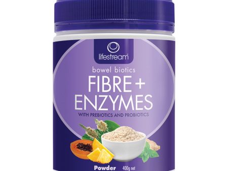 LifeStream Bowel Biotics Fibre + Enzymes 400g Online now