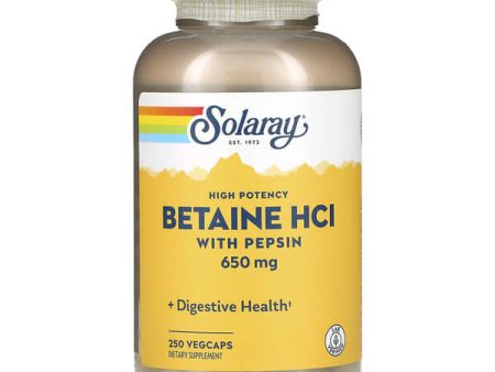 Solaray, High Potency Betaine HCL with Pepsin, 650 mg, 250 VegCaps Fashion