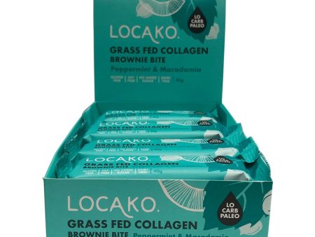 Locako, Grass Fed Collagen Brown Bite Peppermint Macadamia 38g x 14 Pack on Sale