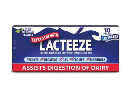 Lacteeze Extra Strength Chewable 10 Tablets For Cheap