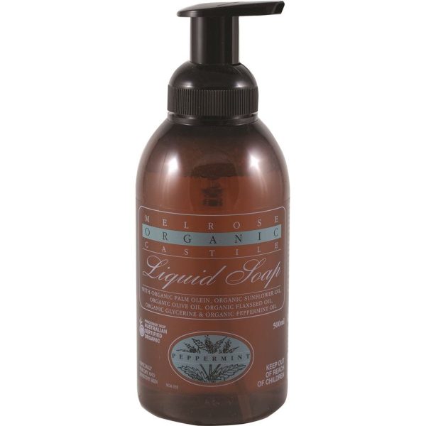 Melrose Organic Castile Soap Peppermint Pump 500ml Hot on Sale