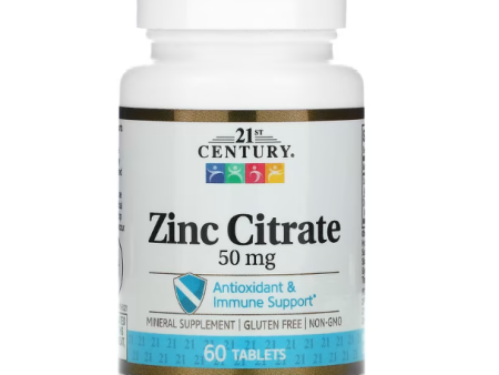 21st Century Zinc Citrate 50 mgs (60 Caps) For Discount