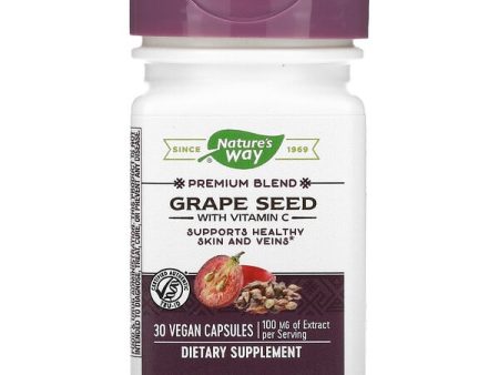 Nature s Way, Premium Blend, Grape Seed with Vitamin C, 100 mg, 30 Vegan Capsules For Sale