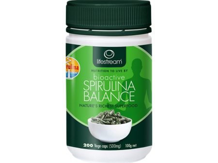 LifeStream Bioactive Spirulina Balance 500Mg 200 Capsules For Discount