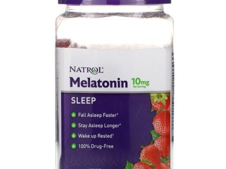 Natrol Melatonin Strawberry 10mg 140 Gummies 5 mg per Gummy Fashion