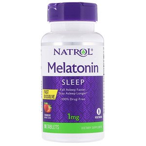 Natrol Melatonin Strawberry 1mg 90 Tablets Fast dissolve Sale