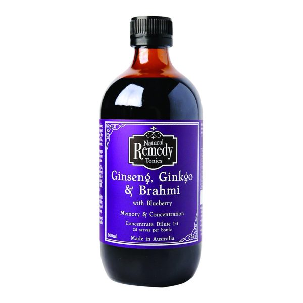 Natural Remedy Tonics Ginseng Ginkgo And Brahmi 500ml For Cheap