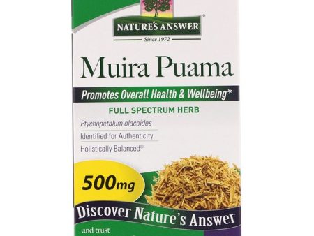 Nature s Answer Muira Puama 500mg 90 Vegetarian Capsules Cheap