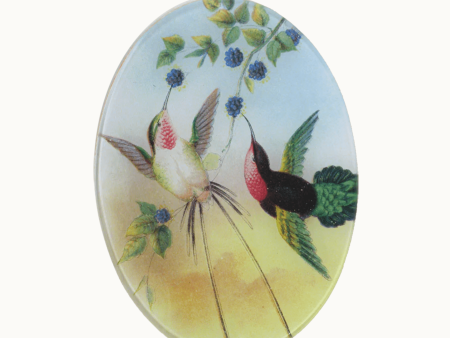 Pair Hummingbirds Oval Plate Cheap