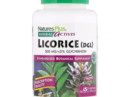 Nature s Plus Herbal Actives Licorice (DGL) 500mg 60 Vegetarian Capsules Online Hot Sale