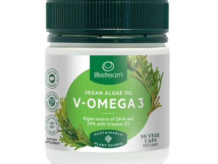 LifeStream V Omega 3 (100% Plant Dha Epa & Vit D3) 90 Veggie Capsules Hot on Sale