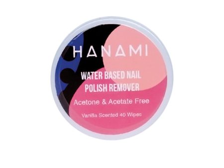 Hanami Nail Polish Remover Water Based Wipes Vanilla 40 Pack Discount