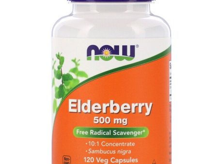 Now Foods Elderberry 500mg 120 Veg Capsules Hot on Sale