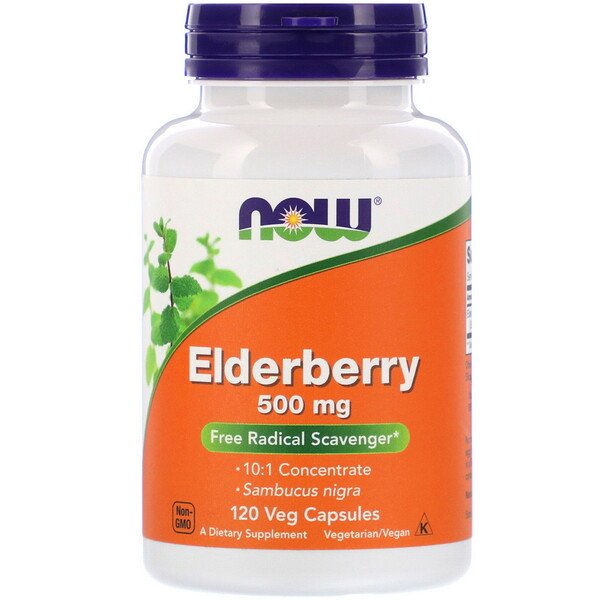 Now Foods Elderberry 500mg 120 Veg Capsules Hot on Sale