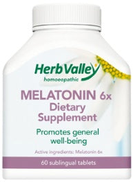 Herb Valley Homoeopathic Melatonin 6 x (3 mg) 60 Tablets Sale