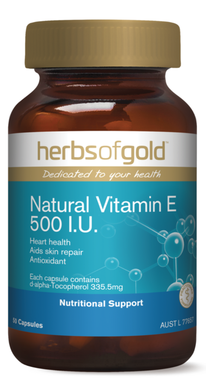 Herbs of Gold Natural Vitamin E 500IU (50 Capsules) For Sale