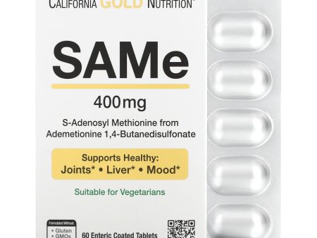 California Gold Nutrition, SAMe (Butanedisulfonate), 400 mg, 60 Enteric Coated Tablets Hot on Sale