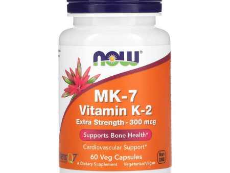 NOW Foods, MK-7 Vitamin K-2, Extra Strength, 300 mcg, 60 Veg Capsules Cheap