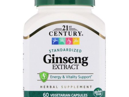 21st Century Ginseng Extract Standardized 60 Vegetarian Capsule Online Hot Sale