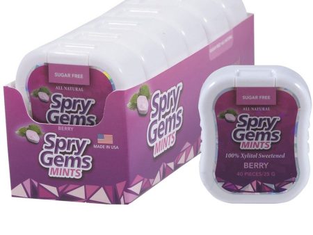 Spry xylitol Gems Mints Berry 25g x 6 Packs Display Hot on Sale