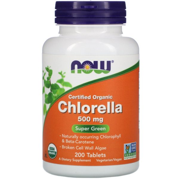 Now Foods, Certified Organic Chlorella, 500 mg, 200 Tablets For Discount