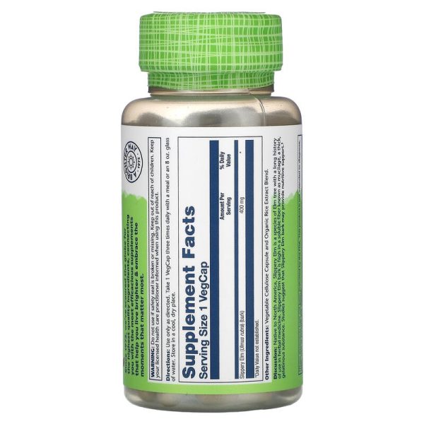 Solaray, Slippery Elm, 400 mg, 100 VegCaps Sale