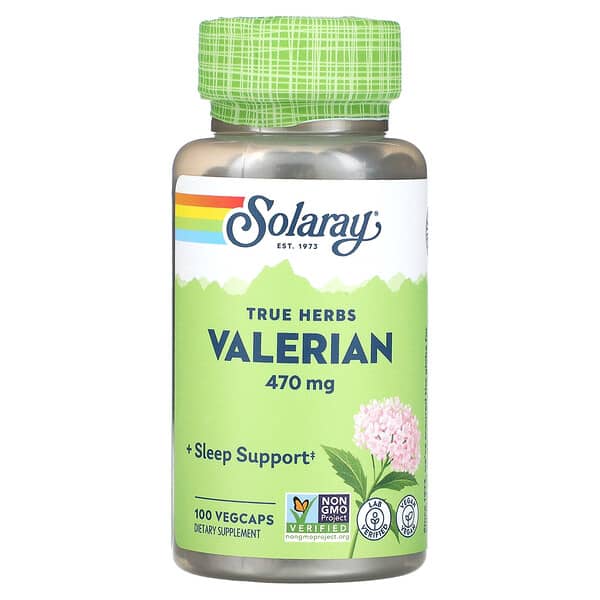 Solaray, True Herbs, Valerian, 470 mg, 100 VegCaps on Sale