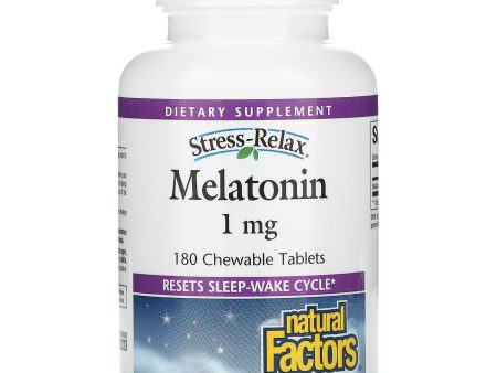 Natural Factors, Stress-Relax, Melatonin, 1 mg, 180 Chewable Tablets on Sale