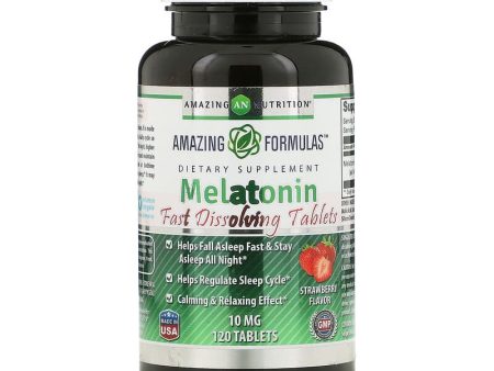 Amazing Nutrition, Melatonin, Strawberry, 10 mg, 120 Tablets Discount