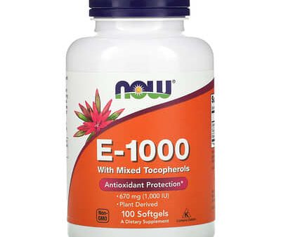 NOW Foods, E-1000 with Mixed Tocopherols, 670 mg (1,000 IU), 100 Softgels Discount