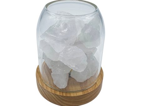 Amrita Court Aurora Crystal Diffuser Wooden Base with Light Clear Quartz Online Sale