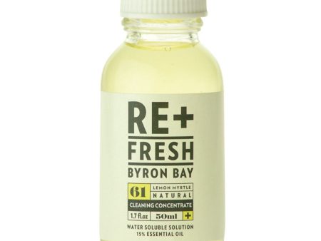 Re+Fresh Byron Bay Lemon Myrtle Nat Cleaning Concentrate Water Sol Solution 15% Essential Oil 50ml Sale