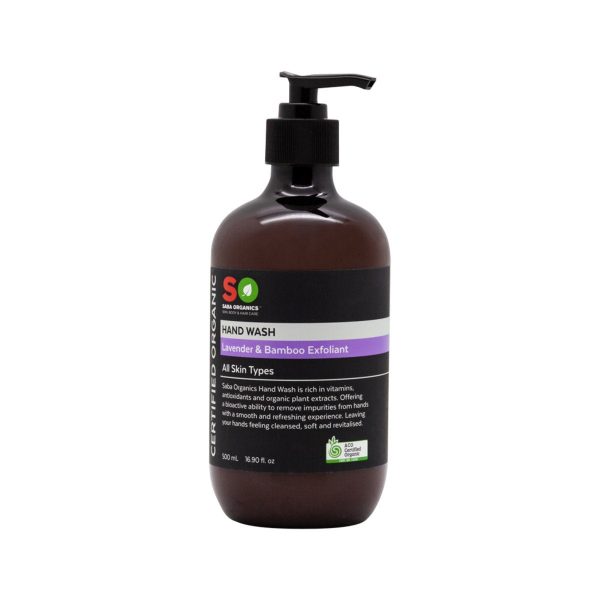 Saba Organics Certified Organic Hand Wash Lavender & Bamboo Exfoliant 500ml Online Sale