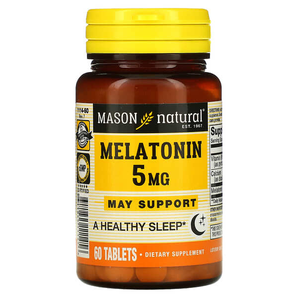 Mason Natural Melatonin 5mg 60 Tablets For Discount