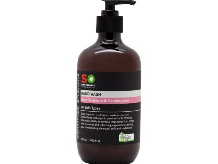 Saba Organics Certified Organic Hand Wash Rose Geranium & Marshmallow 500ml Online now